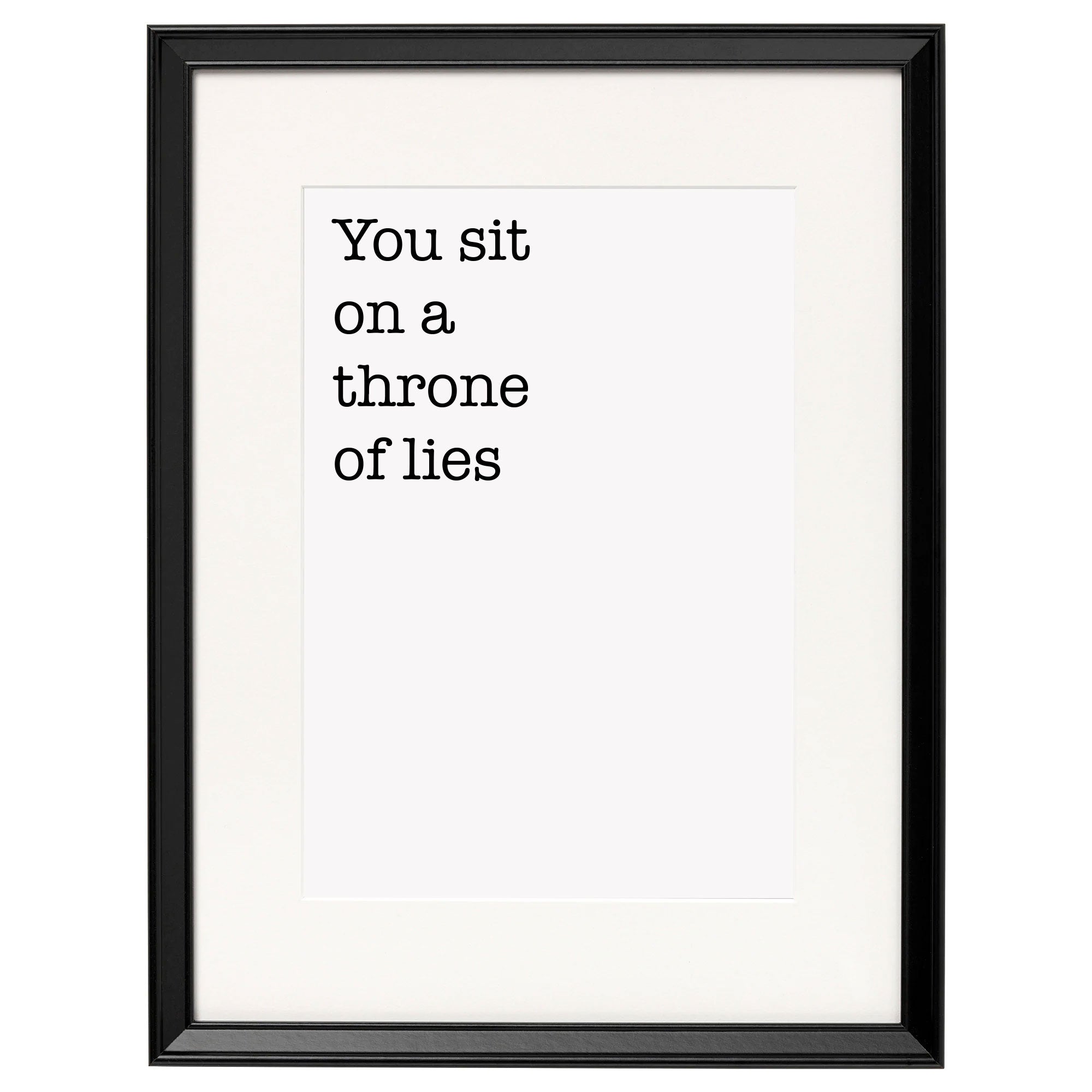 Throne of Lies Funny Holiday Washroom Print